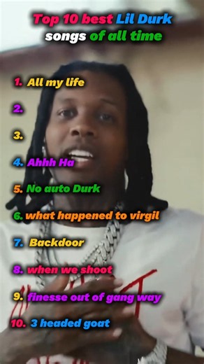 Top 10 best Lil Durk songs of all time 🎵#shorts #viralshorts