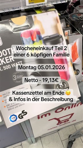 Ich war ja am Montag meinen wocheneinkauf machen ( das Video hatte ich bereits hochgeladen ) Und dann waren wir aber nochmal im @Netto Marken-Discount weil ich mir den Smoothie Maker kaufen wollte, für meine Tochter gab es eine Zeitschrift und ich habe aber auch noch Paar lebensnotwendige mitgenommen die reduziert waren. Somit habe ich für Lebensmittel nochmal 19,13€ bezahlt. Somit bleibe für Januar 390,48€ übrig 🥰 #groceryhaul #wocheneinkauf #asmr #foodtok #foryouu