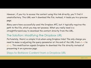 How to Get Dropbox File Content Using a Dropbox URL
