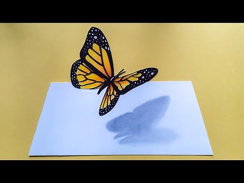 How to Draw 3D Butterfly in Simple Way Step by step 3D Art Drawing ||By-Chandan Mehta Arts