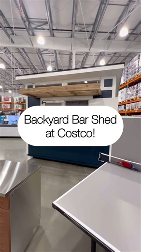 Laura Jayne Lamb on Instagram: "😲 Yardline Solara Wood Bar Shed at Costco and it’s on promo for the month of April on Costco.com! This comes primed to paint so you can make it to match your space. The peak height on it is 9 ‘6”! It’s so cool! #BackyardProductsPartner @BackyardProducts"
