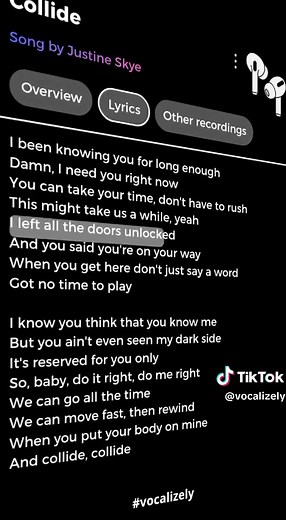 Collide lyrics — Justine Skye vocalize | Collide song words