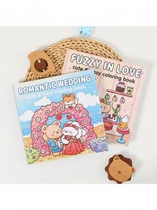 40 páginas Libro para colorear con temas de amor y boda - Escenas de dibujos animados adorables, adecuado para niños, adolescentes y adultos | Actividad de relajación y alivio del estrés | Regalo para el Día de San Valentín, cumpleaños y regreso a la escuela | Libro para colorear popular para parejas y amigos | SHEIN