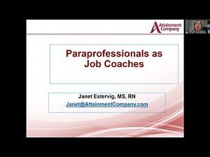 Paraprofessionals as Job Coaches Webinar April 2020