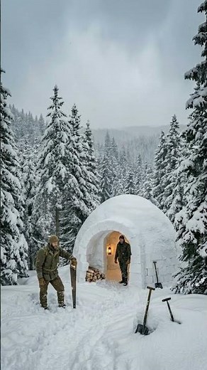 Building a Snow Survival Shelter from Scratch | From Tent to Cozy Snow HouseCinematic Transformation