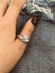 Handmade Sterling Silver Face Ring: Punk Goth Biker Jewelry - Etsy