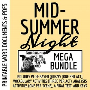 A Midsummer Night's Dream Quizzes, Worksheets, Test, and Answer Keys Bundle