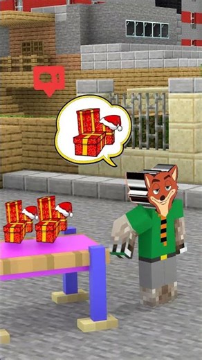 Sprunki Alex disguised as Santa Claus and Nick Wilde with a gift box!