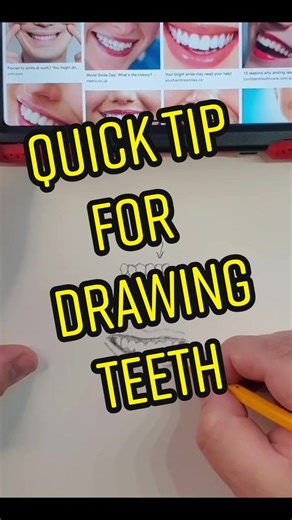 Quick Tip for Drawing Teeth - Step-by-Step Tutorial