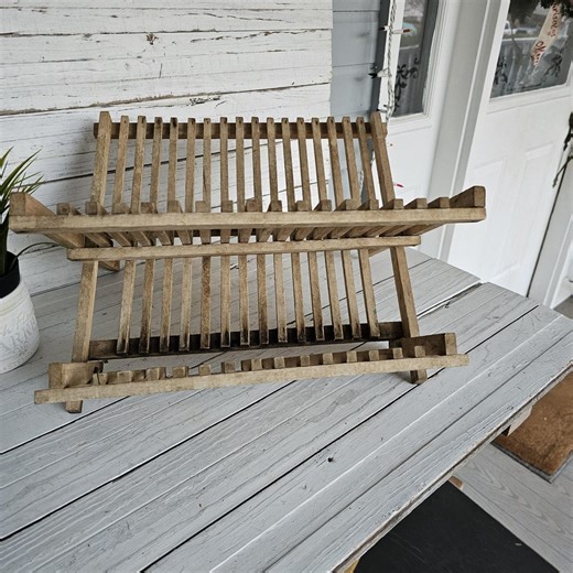 Vintage Wooden Drying Rack - Collapsible Plate Rack - Etsy