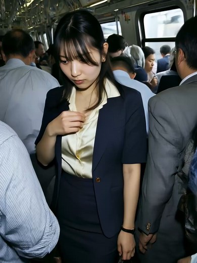 満員電車で目立つOLの美しさ