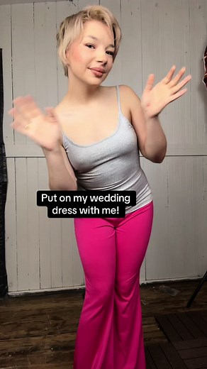 Ppl asked how hard these are to get on! Pretty easy but be sure to steam them if you wear them outside! #wedding #couple #dinobunnycosplay #weddingdress