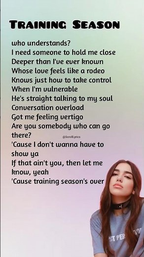 Dua Lipa - Training Season Lyrics #dualipa #trainingseason #lyrics