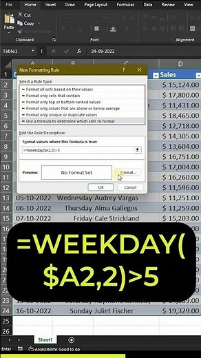 Highlight ONLY Weekend in Microsoft Excel | Conditional Formatting | Excel Nerd