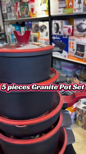 5 pieces Granite pot Set Price:600ghc Call or WhatsApp us on 0591413473 #kumasitiktok🇬🇭 #ghanatiktok🇬🇭 #fyyyyyyyyyyyyyyyy #cookware #fypage