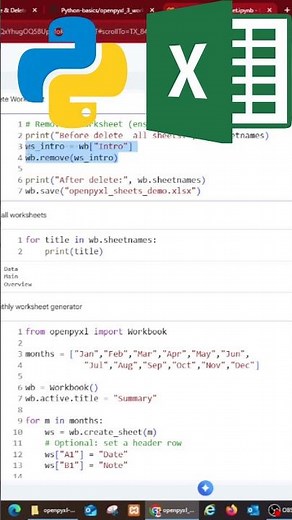 Delete worksheet of Excel file by using OpenPyXL in Colab platform