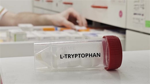 L-TRYPTOPHAN Tablets Used To Support Mood and Sleep As a Serotonin Precursor an Stock Video - Video of healthcare, melatonin: 451909303
