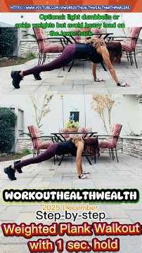 This Weighted Plank Walkout w/ 1 Second Hold Torches Your Core in 1 Minute,Only The Brave Can Finish