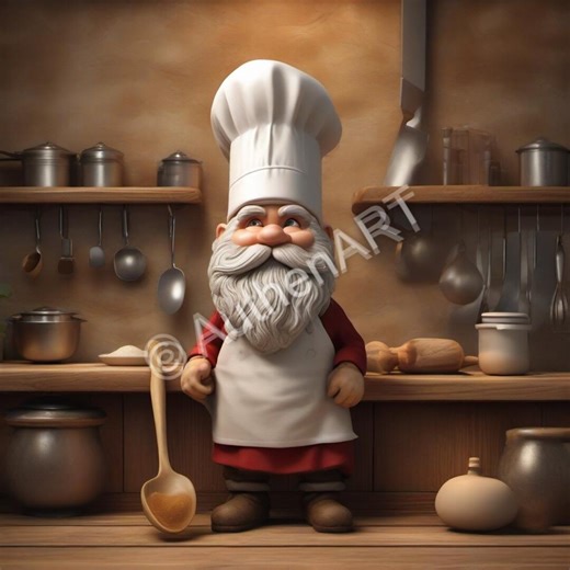 Chef Gnome Wall Art Printable - Etsy