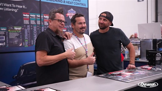 This week at The SEMA Show, the boys from Kindig-it Design made a few visits to the #Dynamat booth and drew huge crowds of excited fans. 😍🙌 The Dynamat team wants to thank Dave, Kevdogg, and the whole Kindig-It crew for bringing so much fun to the booth and elevating the SEMA experience for all attendees. 😎 We can't wait to catch up next year! #RoadToSEMA #sounddamping #dynamatted #sounddeadening #dynamat #carrestoration #soundproofing #CustomCars #sounddamper #caraccessories #carlover #hotro