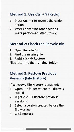 Lost files after pressing Ctrl + Z? Don’t worry – they’re not gone forever. #ctrlz #file