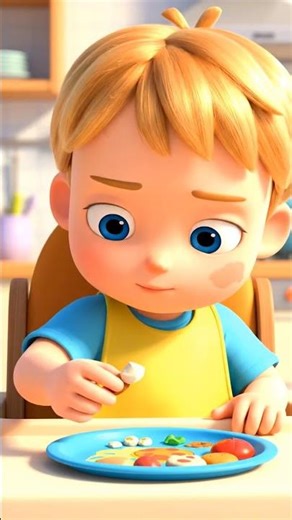 kids learning to eat from plate #learning