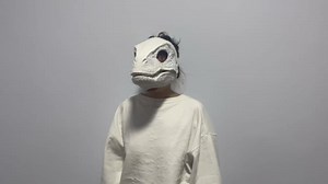 Dino Mask Moving Jaw Furry 3D Open Mouth Dinosaur Mask Latex Horror Dinosaur Headgear Halloween Party Costume Mask (Color : Brown, Size : One Size)