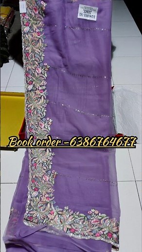 A very beautiful pure chiffon silk saree in lavender colour 💜✨#trending #saree #shopping #shorts