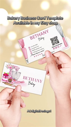 Make your bakery stand out with a beautiful and professional business card! 🍰✨ This Canva template is perfect for bakers, cake makers, and dessert businesses. Fully editable and available now in my Etsy shop . . . . #bakerybusiness #businesscardtemplate #canvatemplate #bakerybranding #etsyshop #smallbusinessbranding #bakinglove #bakerydesign #custombusinesscards #brandingforsmallbusiness #sweetbusiness #pastryshop #cakemaker #homebakery #canvadesign #bakinglife #etsytemplates #bakersofinstagram