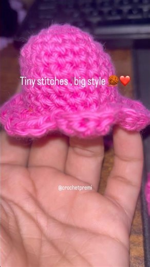 Handmade crochet doll hat 👒 #crochetpremi #crochet #crochetclothes #shorts