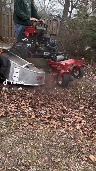 Mowing Over Garden Waste with a Riding Lawn Mower