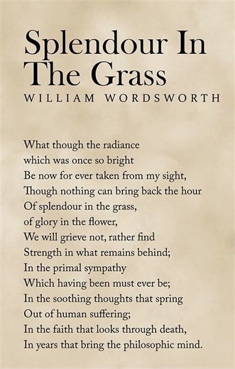 Splendour in the Grass By William Wordsworth #Igreach #Explore #feed #igtrends #Love #communitylove #engageandinspire #audianceengagement #fanfavorite #WilliamWordsworth #EnglishLiterature | English Literature