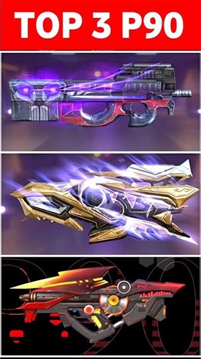 TOP 3 P90 GUN SKIN | BEST P90 GUN SKIN | P90 NEW SKIN REVIEW #freefireevent #neweventfreefire