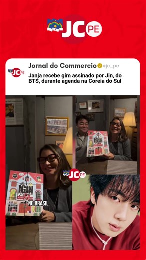 A primeira-dama Janja Lula da Silva recebeu um presente do cantor sul-coreano Jin, integrante do grupo de K-pop BTS, durante compromisso oficial na Coreia do Sul. O item entregue foi uma garrafa de gim artesanal da marca Igin, desenvolvida pelo próprio artista e autografada com uma dedicatória. A entrega foi feita pelo chef e empresário sul-coreano Baek Jong-won, amigo de Jin. Em vídeo divulgado nas redes sociais, ele afirmou que o envio do presente ocorreu a pedido do cantor, que não pôde parti