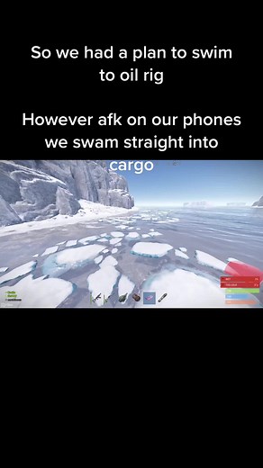 Swimming to the Oil Rig in Rust Adventure