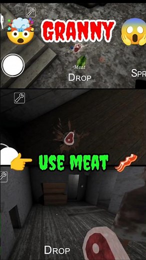 how to use meat 🍖 in granny 😨 #tranding #shorts #ytshorts