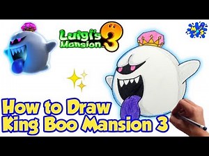 How to Draw King Boo From Luigi's Mansion 3 | Step By Step Drawing