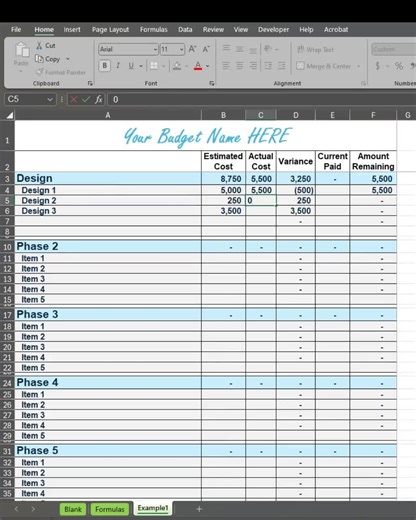 Simple Project Budget Tracker | Project Spending | Project Finance| Project Management Expense | Project Cost Tracker | Project Budgeting - Etsy