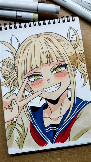 Ari on Instagram: "Himiko toga 💛✨ drawing! From my hero academia. #art #fypシ゚ #anime #sketch #drawing"