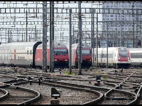 Trains At Zurich Main Station - harder