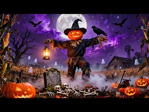 Relaxing Halloween Ambience🎃 Haunted Pumpkin Farm 👻 Spooky Sounds, Best Halloween Music