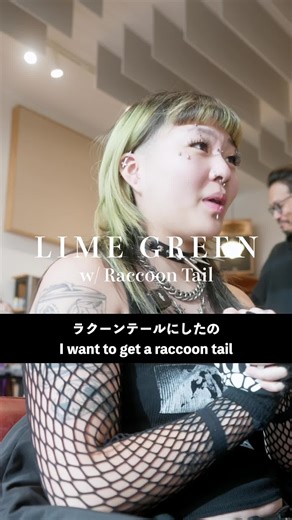 Transform Your Hair with Lime Green and Raccoon Tail at International Hair Salon