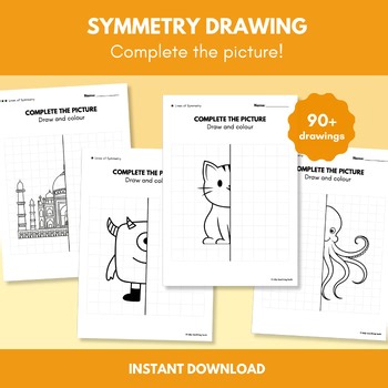 90  No Prep Symmetry Drawing Activities | Mirror, Lines of Symmetry & Reflection