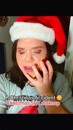 DIY Christmas Horror Makeup! #sfxmakeup #christmas #youtubeshorts