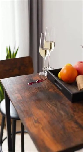 Rustic Brown Bar Table Set with Comfortable Stools