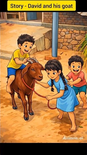 David and His Goat 🐐| Short Cartoon Animation😊| Story for Kids in English #Davidgoat #belly #kids