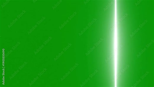 Vertical White Light Beam Scanning on Green Screen Chroma Key, Futuristic Laser Line Animation, Glowing Neon Bar Moving Sideways, Sci-Fi Scanner Effect for Compositing