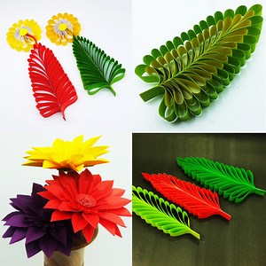 11K views · 420 reactions | Woo!! Wonderful Flower Leaf Making Easy Tutorial For Any Frestival Room Decorations - Home Decoration Ideas With Origami Paper leaves #PaperLeaf #Origami #Handmade | Origami Art & Crafts | Facebook