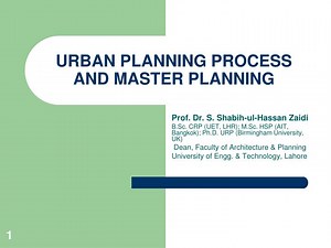 URBAN PLANNING PROCESS AND MASTER PLANNING