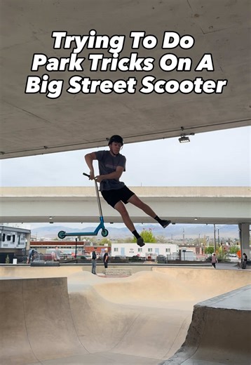 Exciting Park Tricks on a Street Scooter